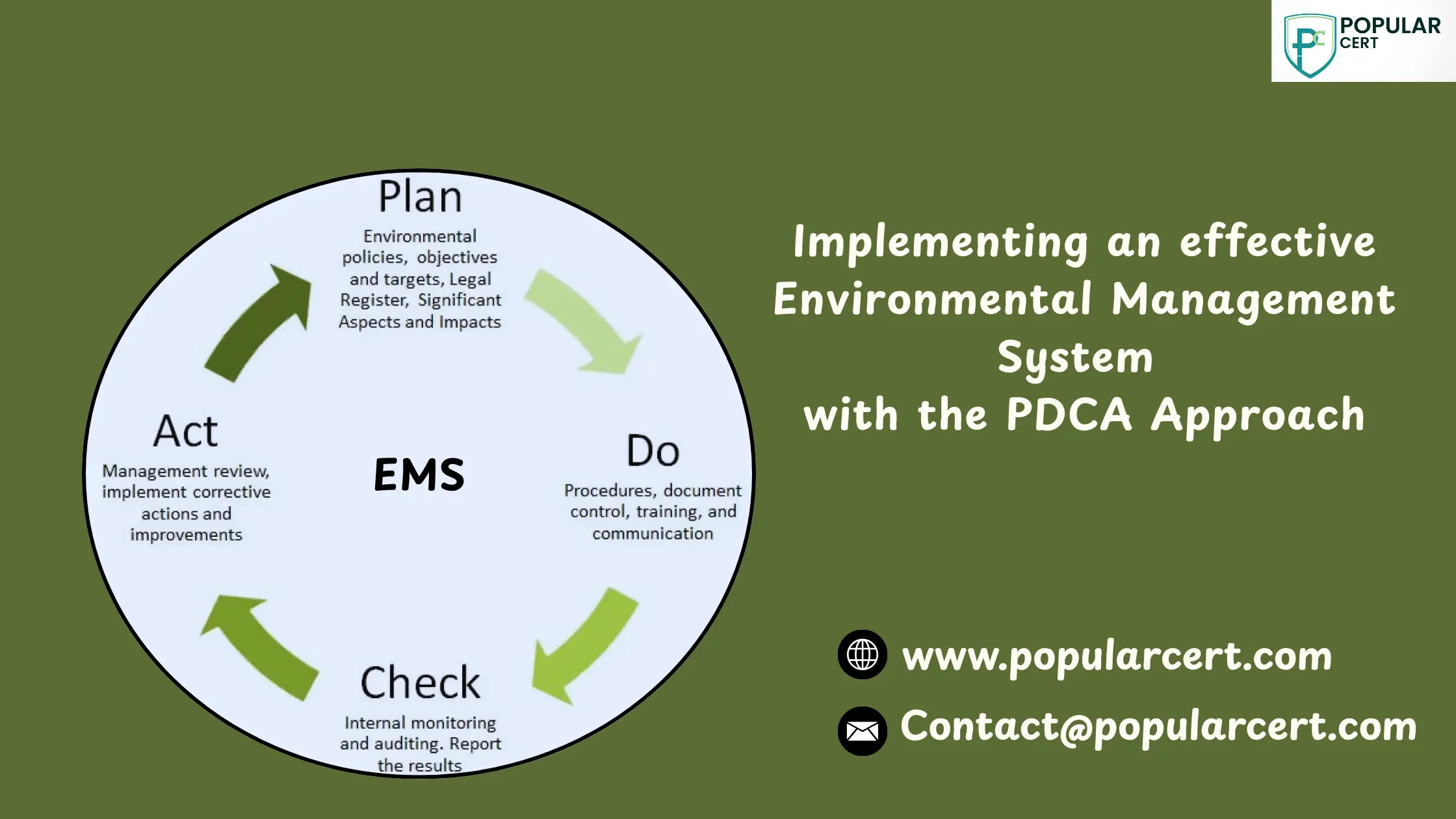 Implementing an effective Environmental Management System (EMS) with the PDCA Approach